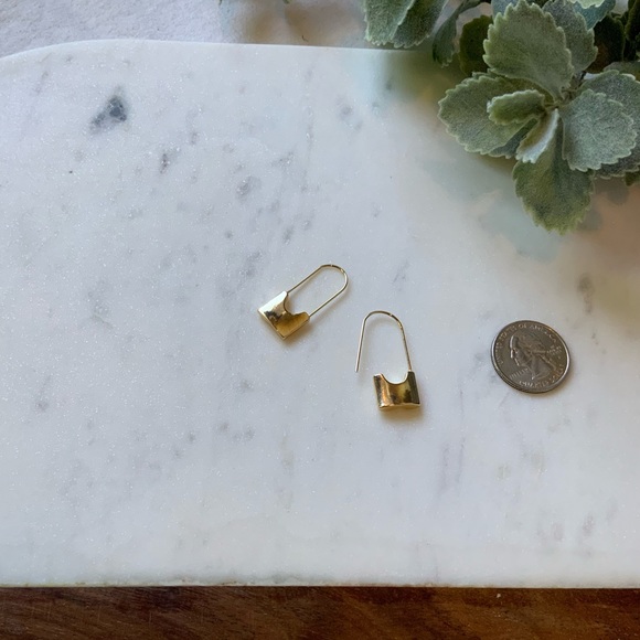 The Amelia - Safety Pin Drop Earrings - Picture 3 of 6